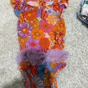 Floral Onesie 2T with Tulle